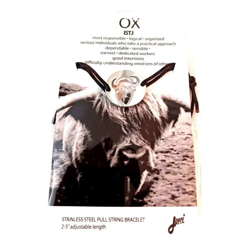 OX SPIRIT ANIMAL STAINLESS STEEL BRACELET (adjustable length)